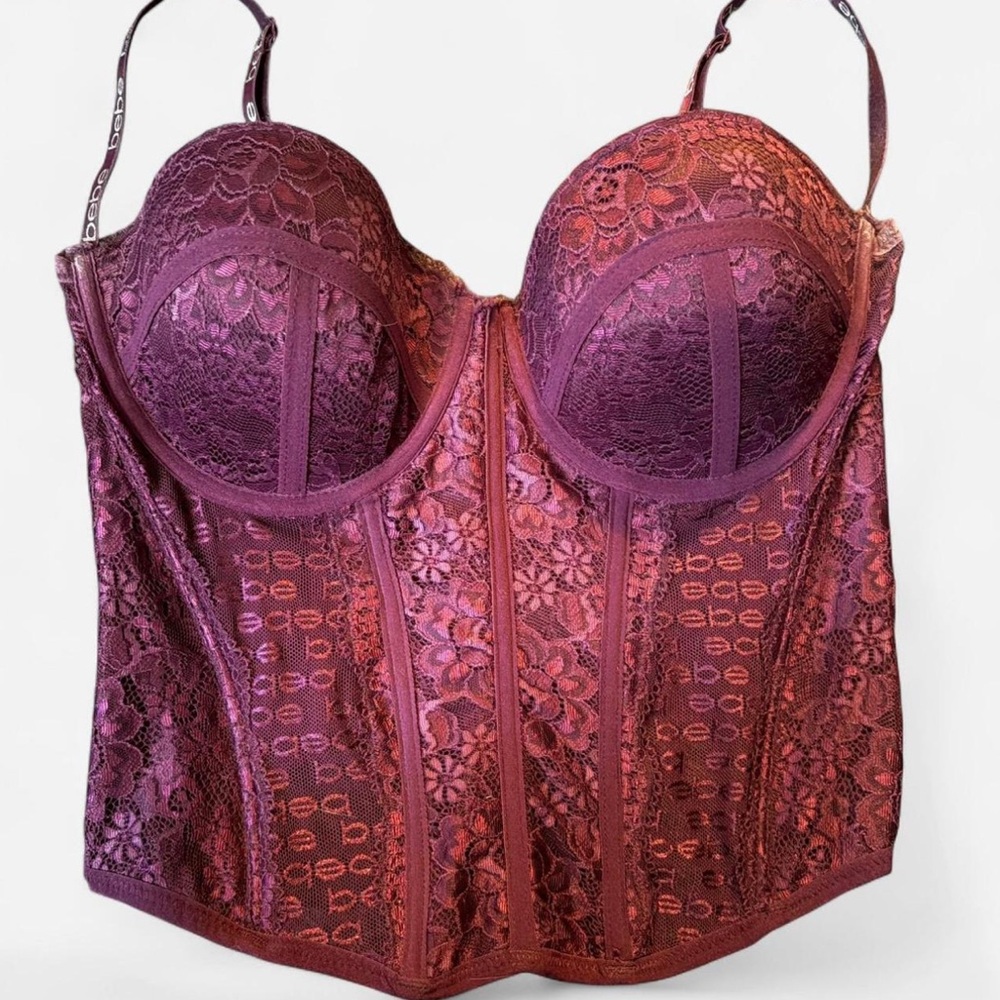 Burgundy Bebe Corset Top